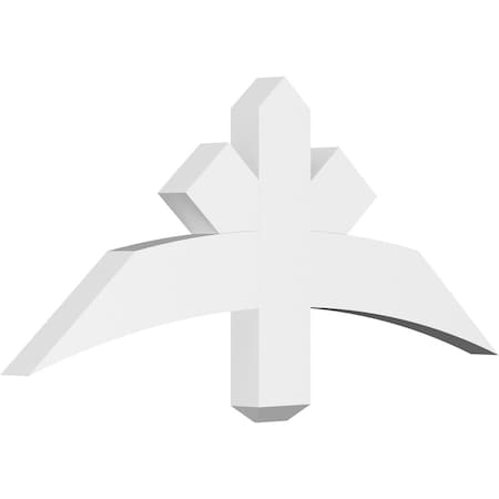 Ekena Millwork Alberta Architectural Grade PVC Gable Bracket, 36"W x 15"H x 2"D x 4"F, 10/12 Pitch GBP036X15X0204ALB00
